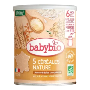 Babybio 5 Céréales nature 6m+ 220g