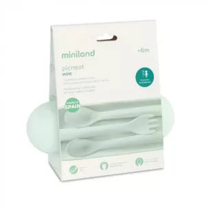Miniland Couverts en silicone - Mint