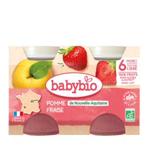 BABYBIO PETIT POT Pomme de Nouvelle-Aquitaine & Fraise 2*130G